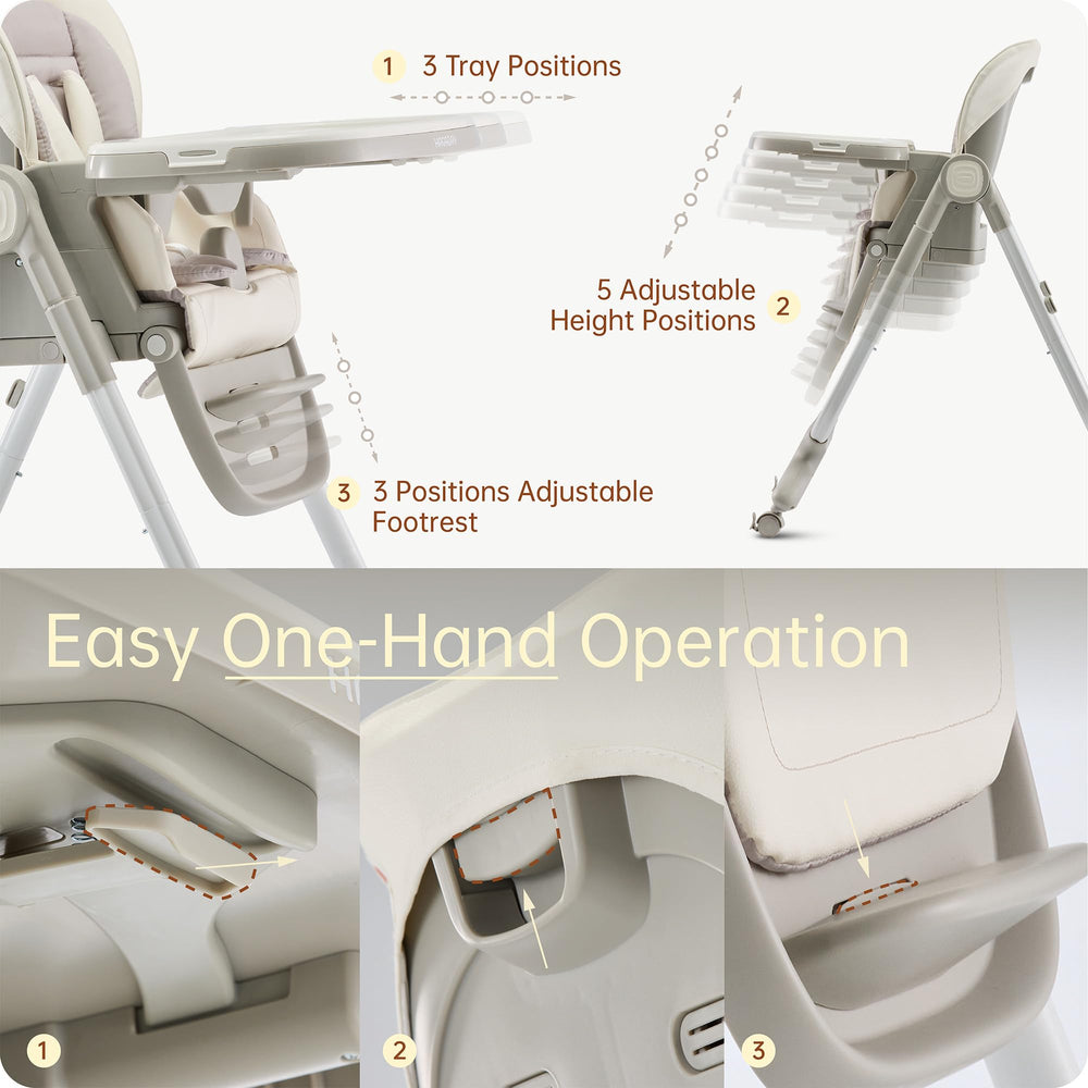 Hagaday high chair with dishwasher-safe tray simplifies cleanup after meals
