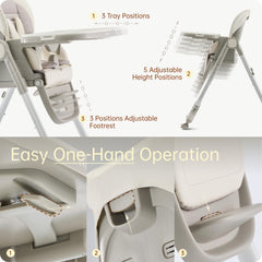 Hagaday high chair with dishwasher-safe tray simplifies cleanup after meals