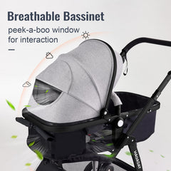 Hagaday lie-flat bassinet ensures comfortable nap time on the move.