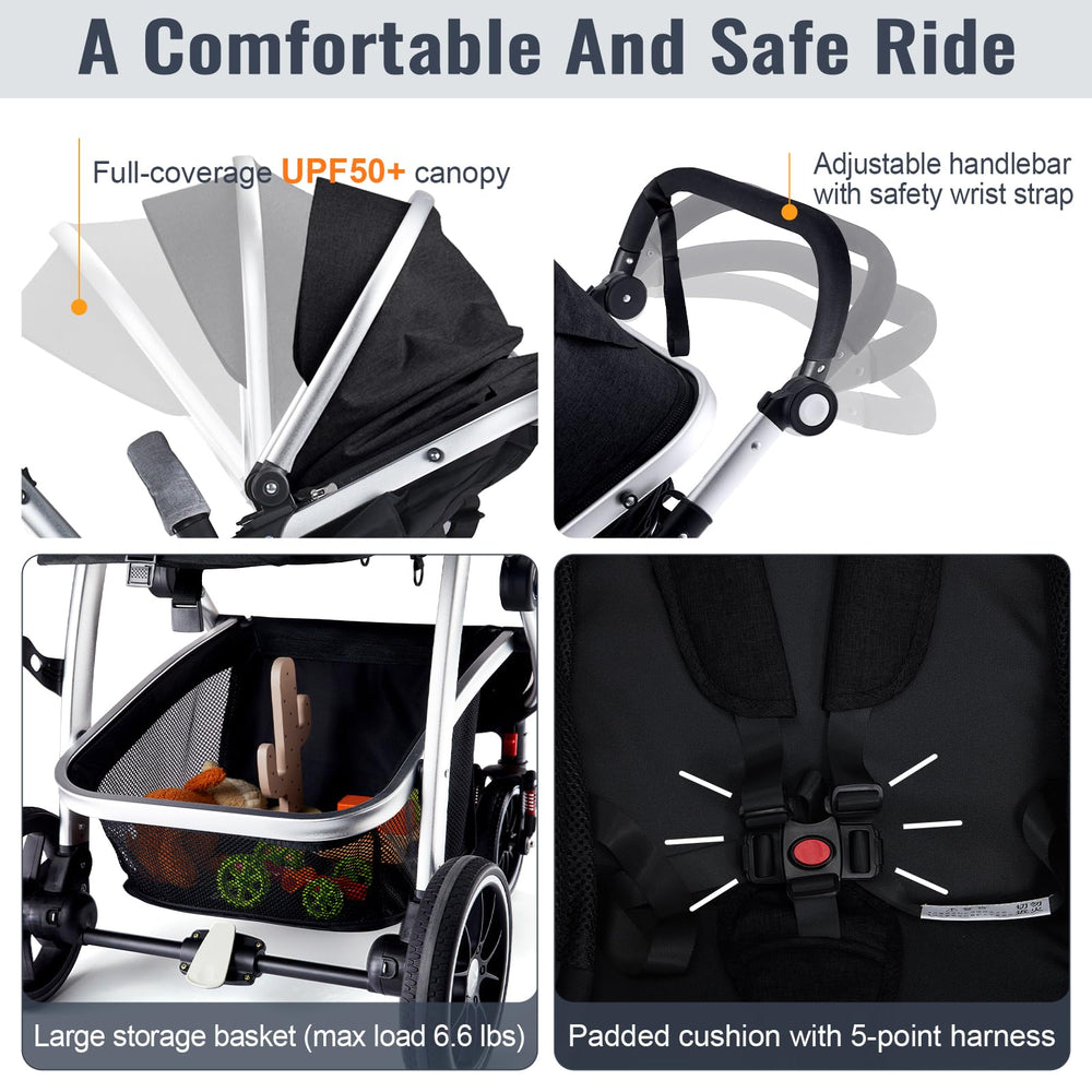 Hagaday storage-basket keeps baby and parent essentials within reach.