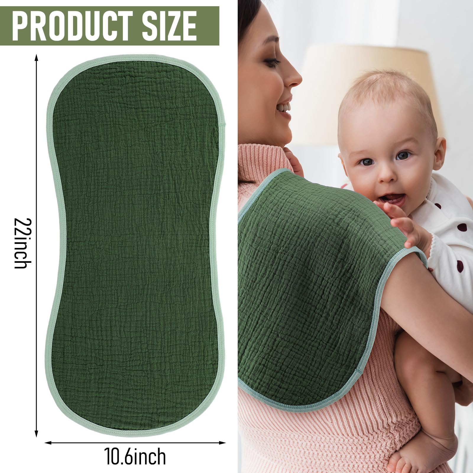 Hahafelt 100% cotton burp cloths close-up soft material for newborn skin