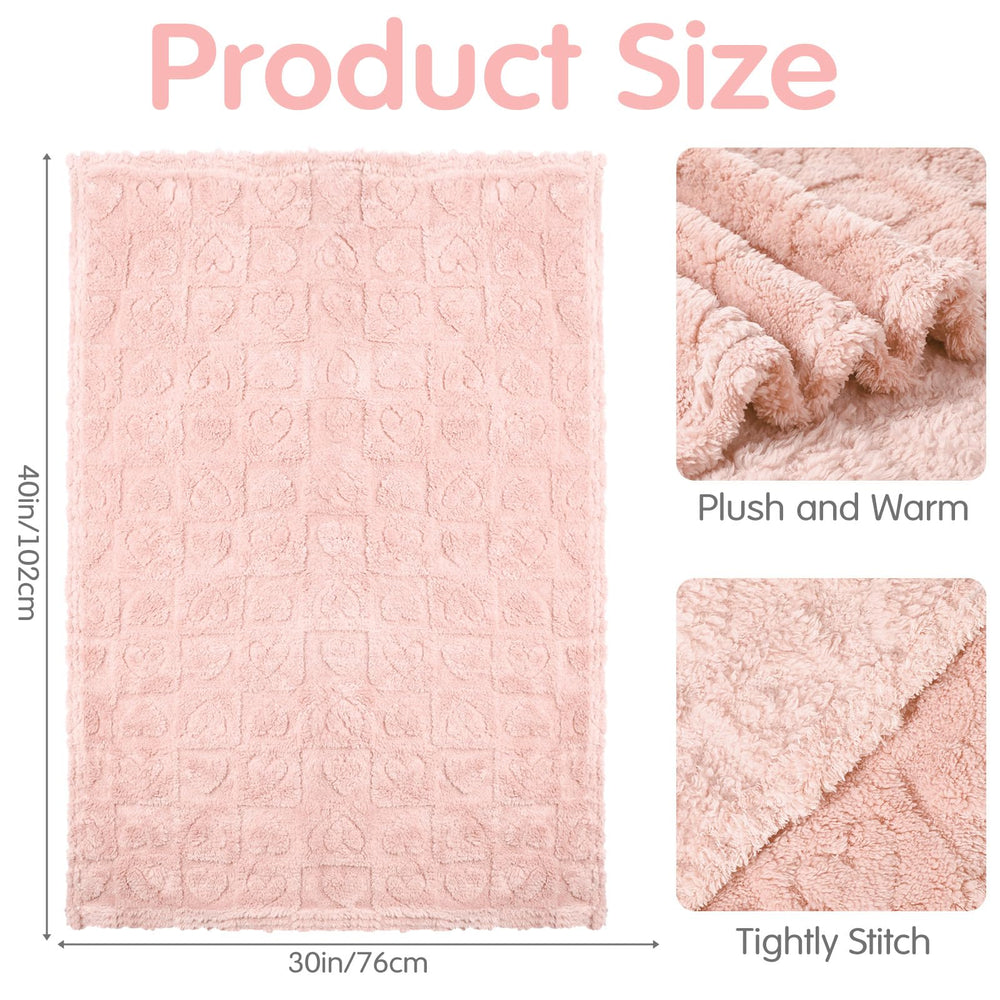 Hahafelt cream heart-checkered baby blanket 30x40 soft touch for delicate baby skin