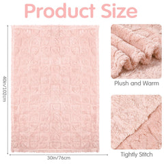 Hahafelt cream heart-checkered baby blanket 30x40 soft touch for delicate baby skin