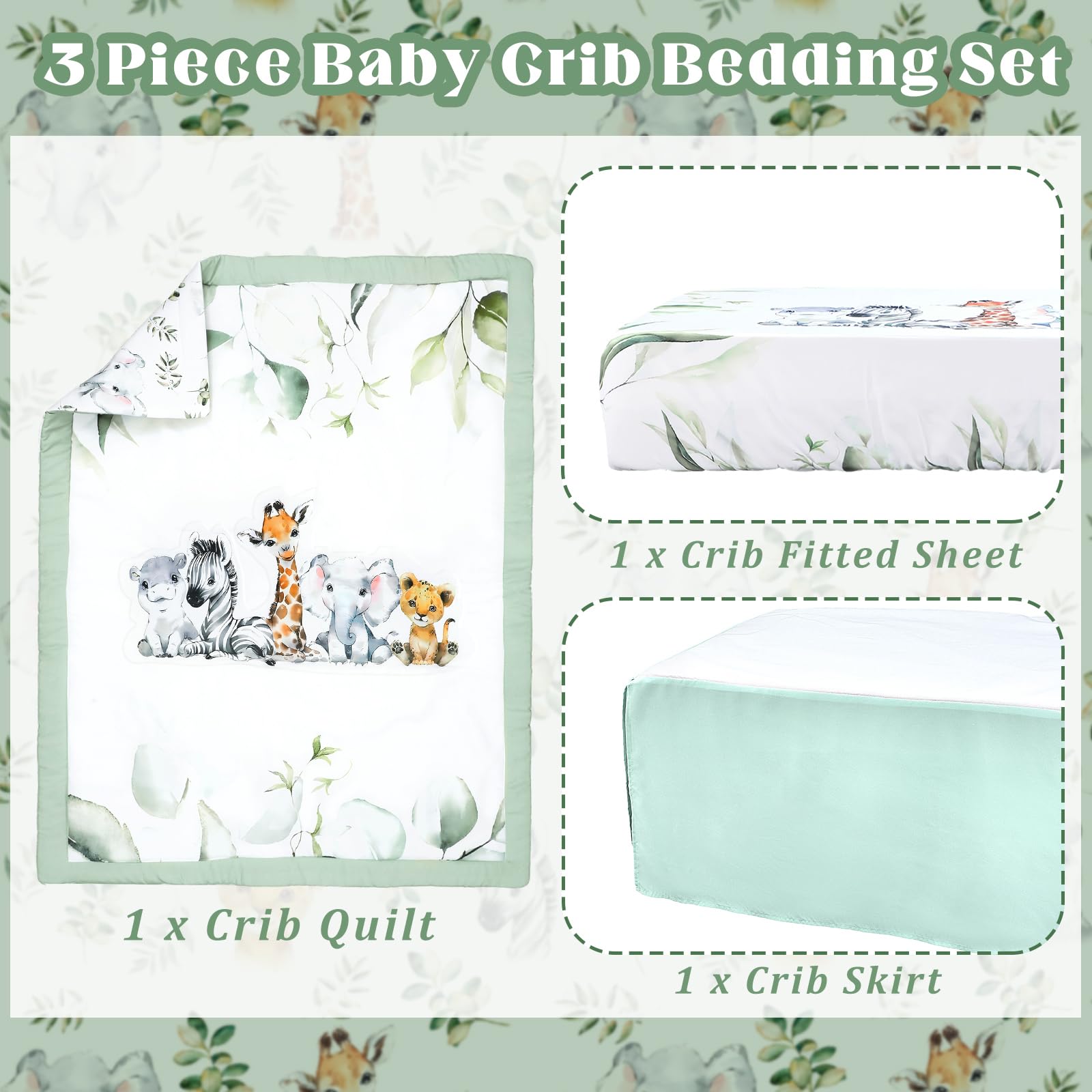 Hahafelt crib fitted sheet 28x52 with secure elastic edge