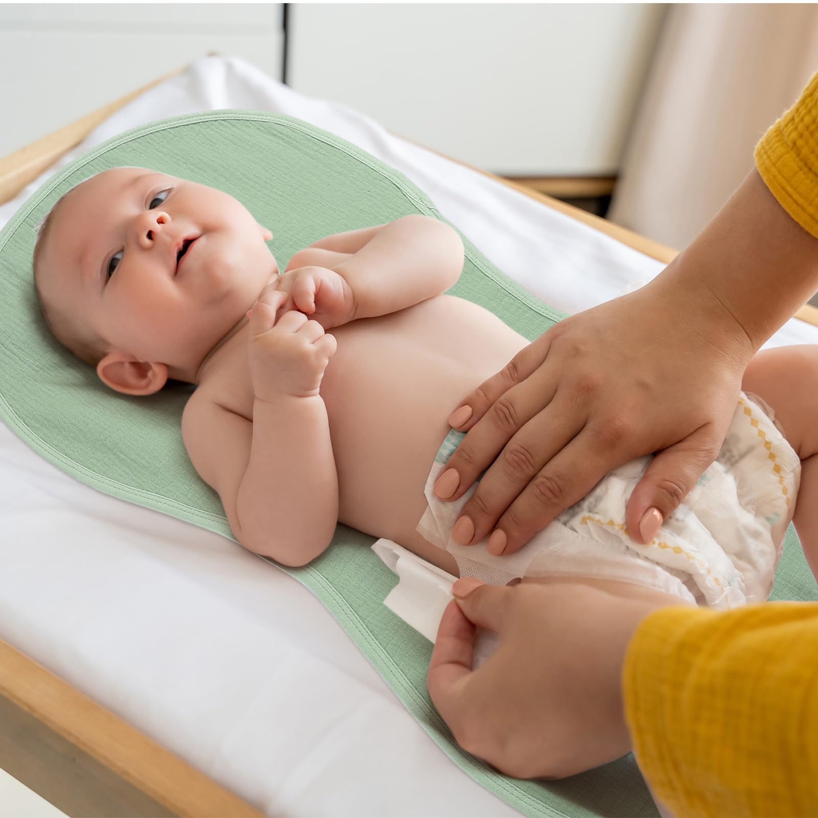 Hahafelt changing pad liners easy-care guide keeps washing and drying simple.
