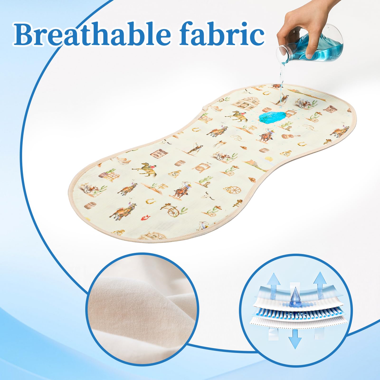 Hahafelt waterproof compartment keeps messes contained during diaper changes