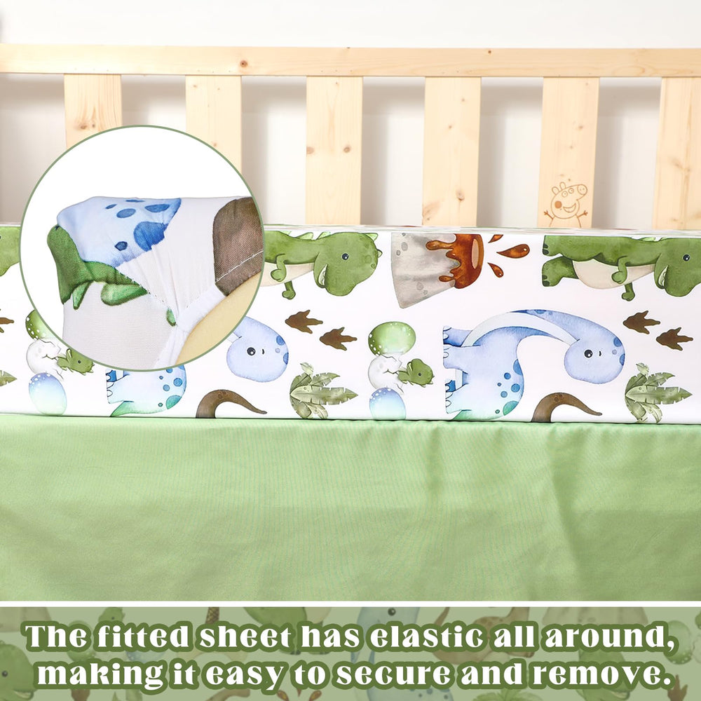 Hahafelt crib bedding set packaging image showing ready-to-install set