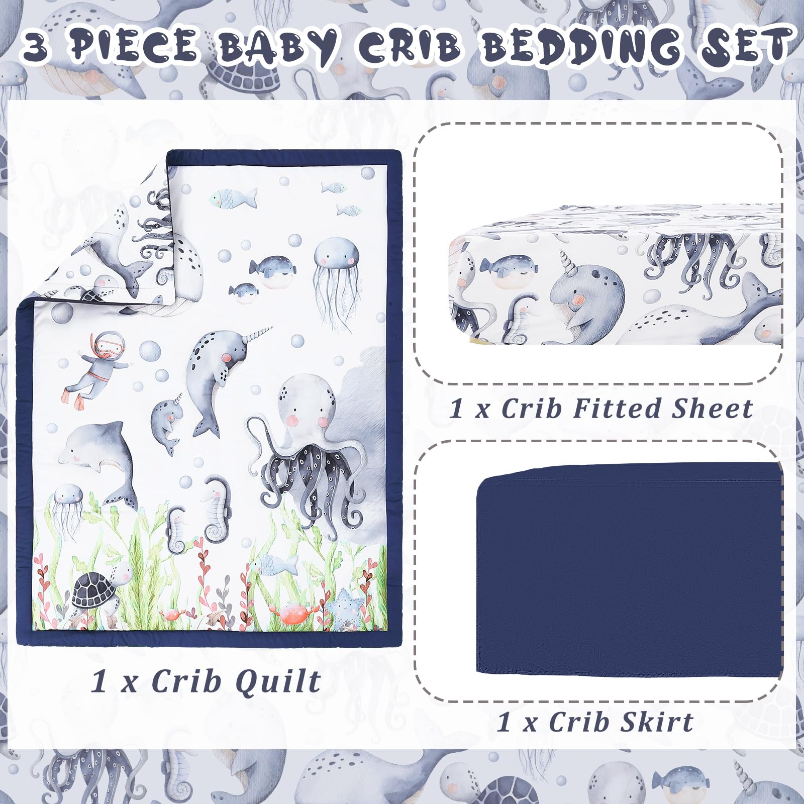 Hahafelt baby crib sheet elastic band ensures secure fit on standard cribs