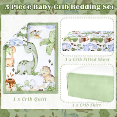 Hahafelt dinosaur-printed crib sheet soft and breathable for baby skin