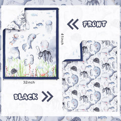 Hahafelt dolphin and whale print adds playful ocean vibe