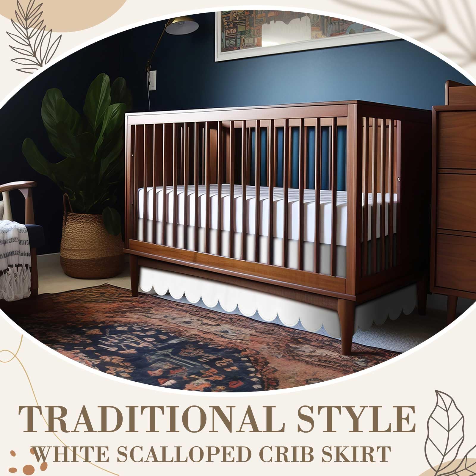 Hahafelt easy-care crib skirt is machine washable for quick tidy-ups