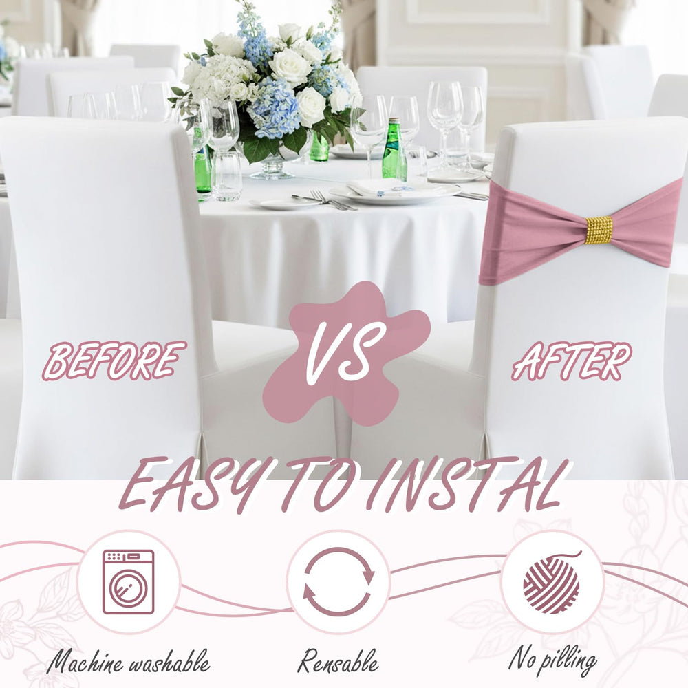 Hahafelt easy-install spandex bows simplifying setup for large ceremonies