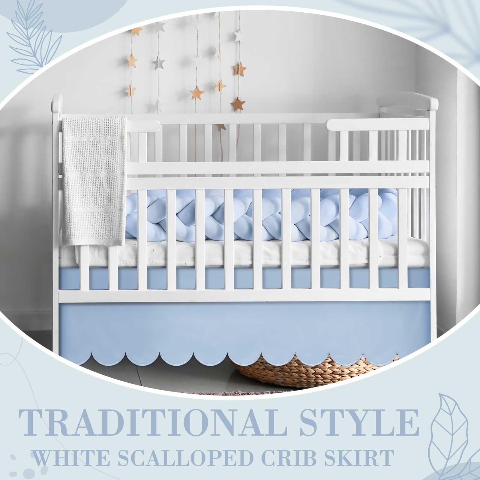 Hahafelt microfiber fabric feels light yet sturdy in the crib skirt
