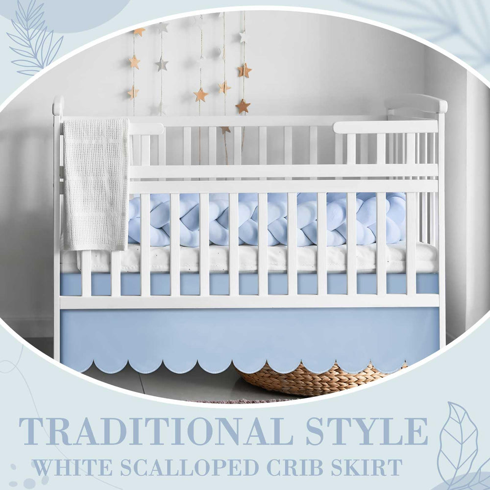 Hahafelt microfiber fabric feels light yet sturdy in the crib skirt