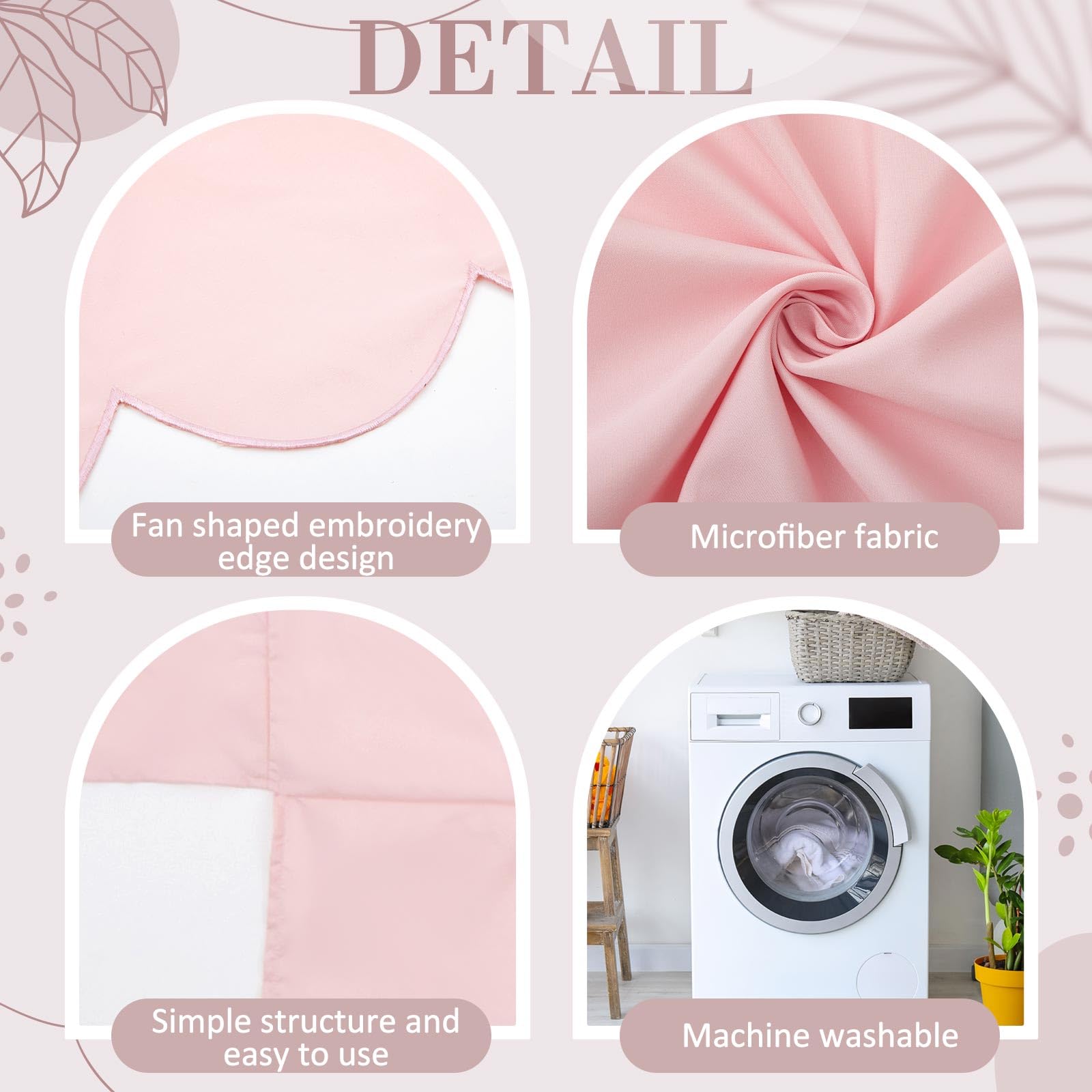 Hahafelt pink scalloped crib skirt corner-openings ensure full drape around four edges.