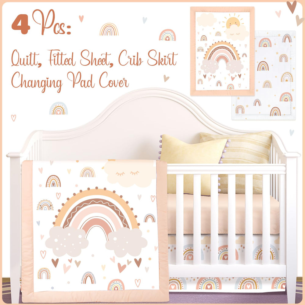 Hahafelt polyester crib bedding—machine washable and easy to refresh the nursery.