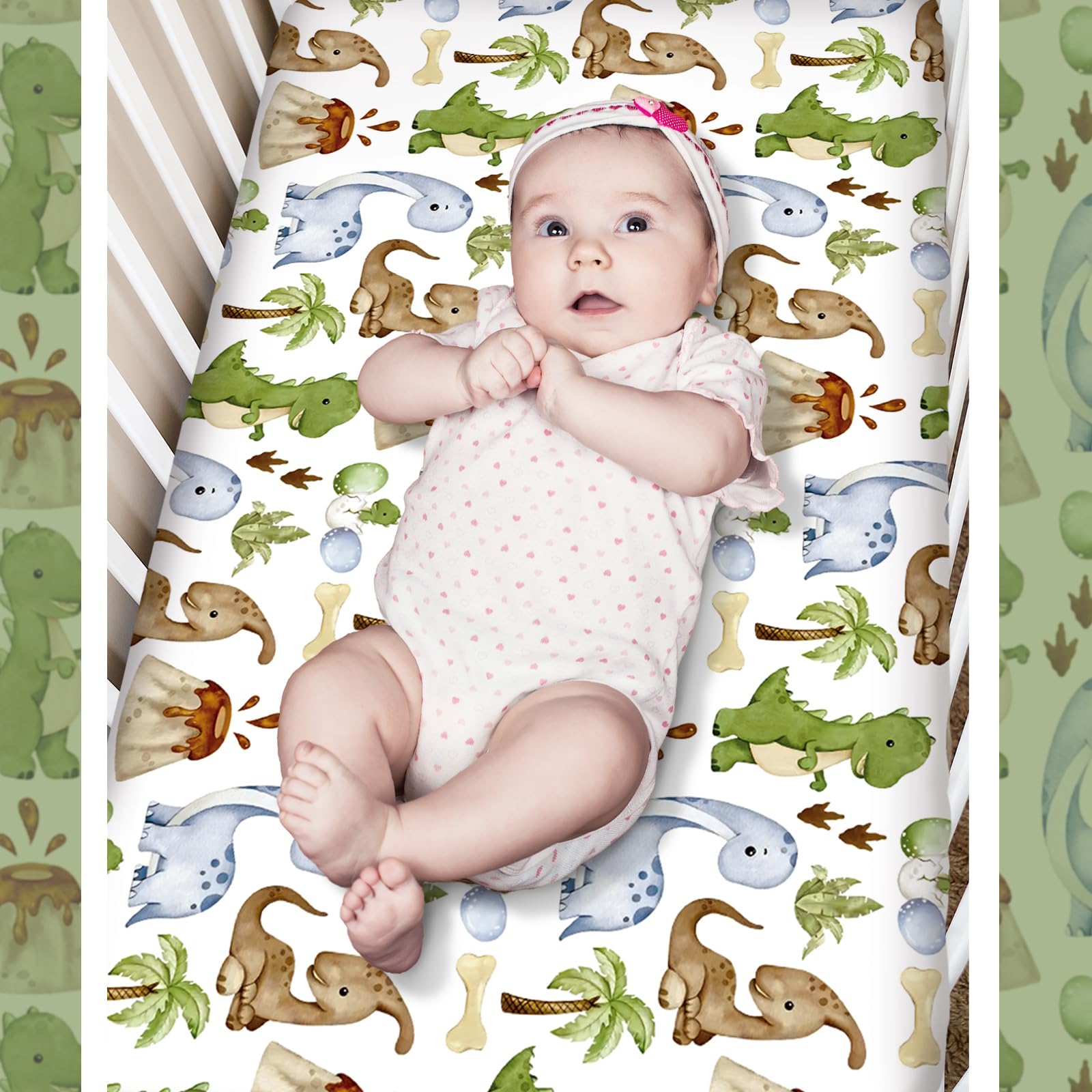 Hahafelt quilt pattern detail featuring cheerful dinosaur prints
