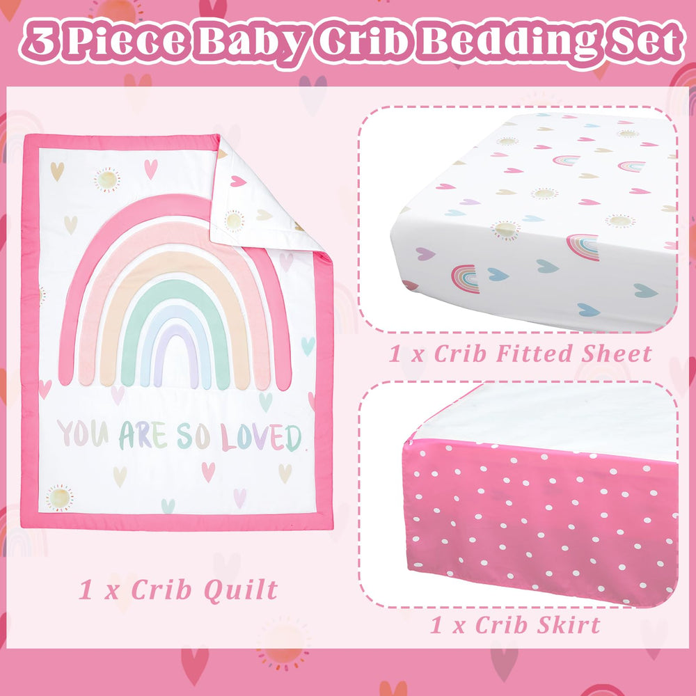 Hahafelt rainbow boho crib sheet fits standard cribs with elastic edges for secure sleep.