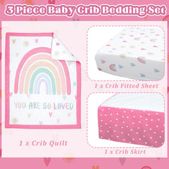 Hahafelt rainbow boho crib sheet fits standard cribs with elastic edges for secure sleep.