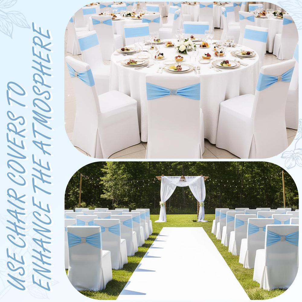 Hahafelt rhinestone ring buckle adds subtle sparkle to venue decor.