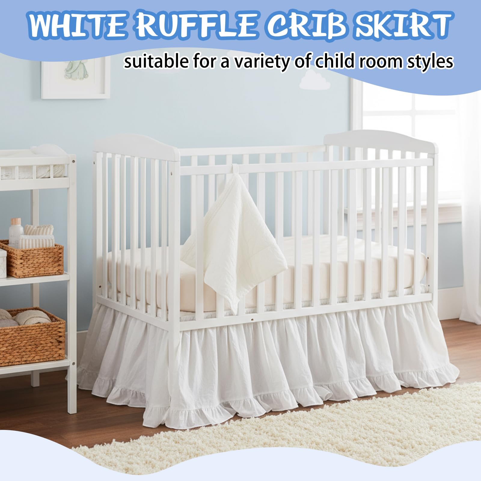 Hahafelt ruffled hem design adds stylish detail with bedding coordination