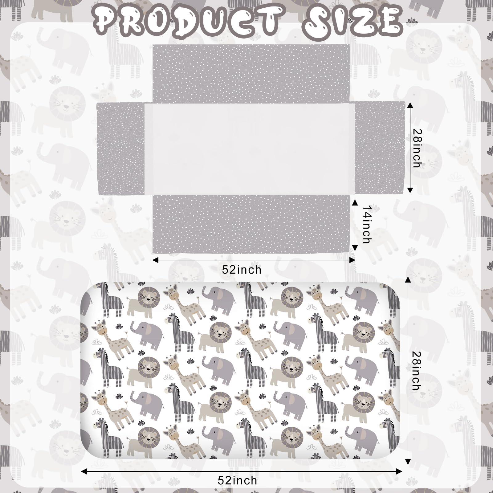 Hahafelt safari-crib-skirt adds fabric detail to balance the neutral nursery