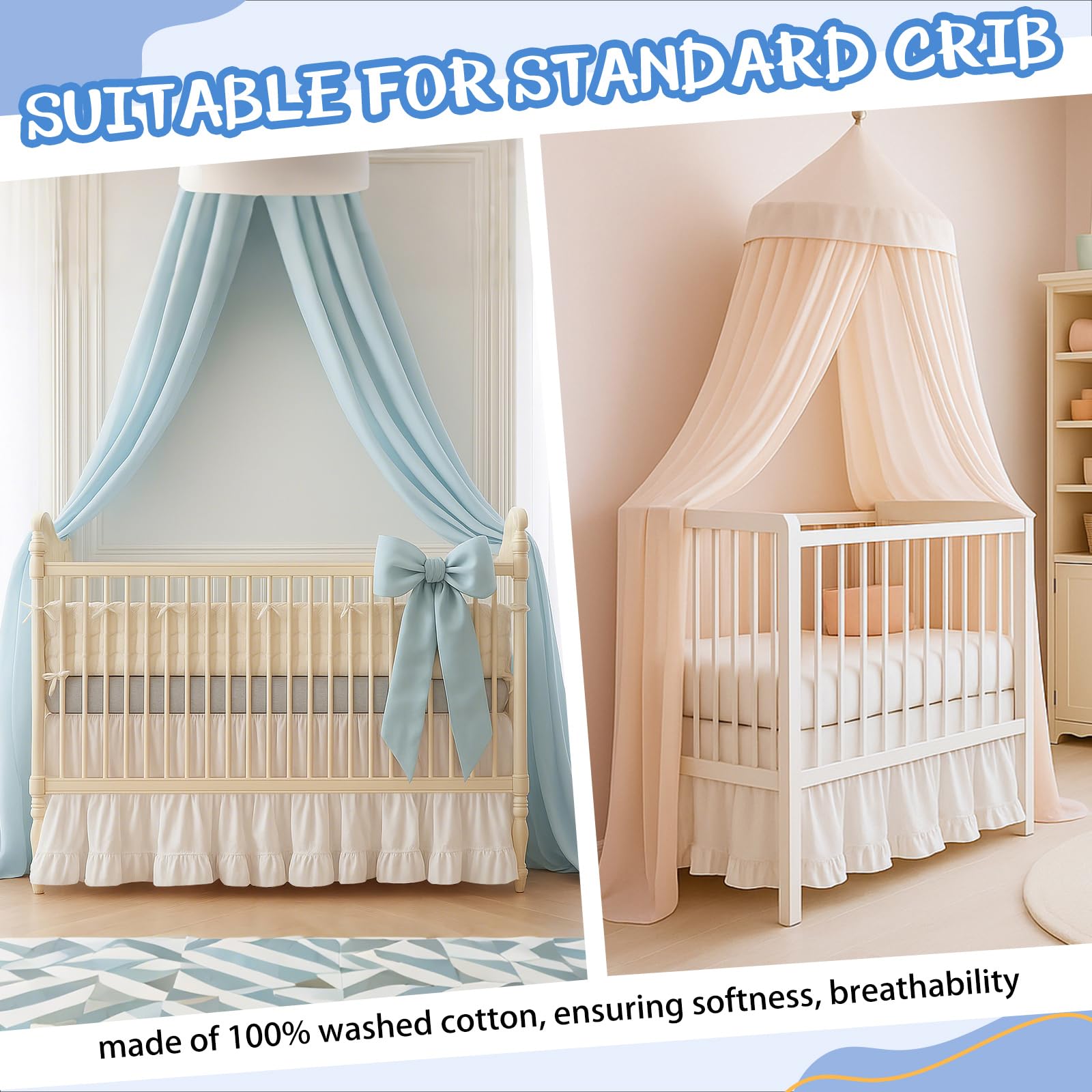 Hahafelt slit hem airflow design supports easy cleaning around the crib