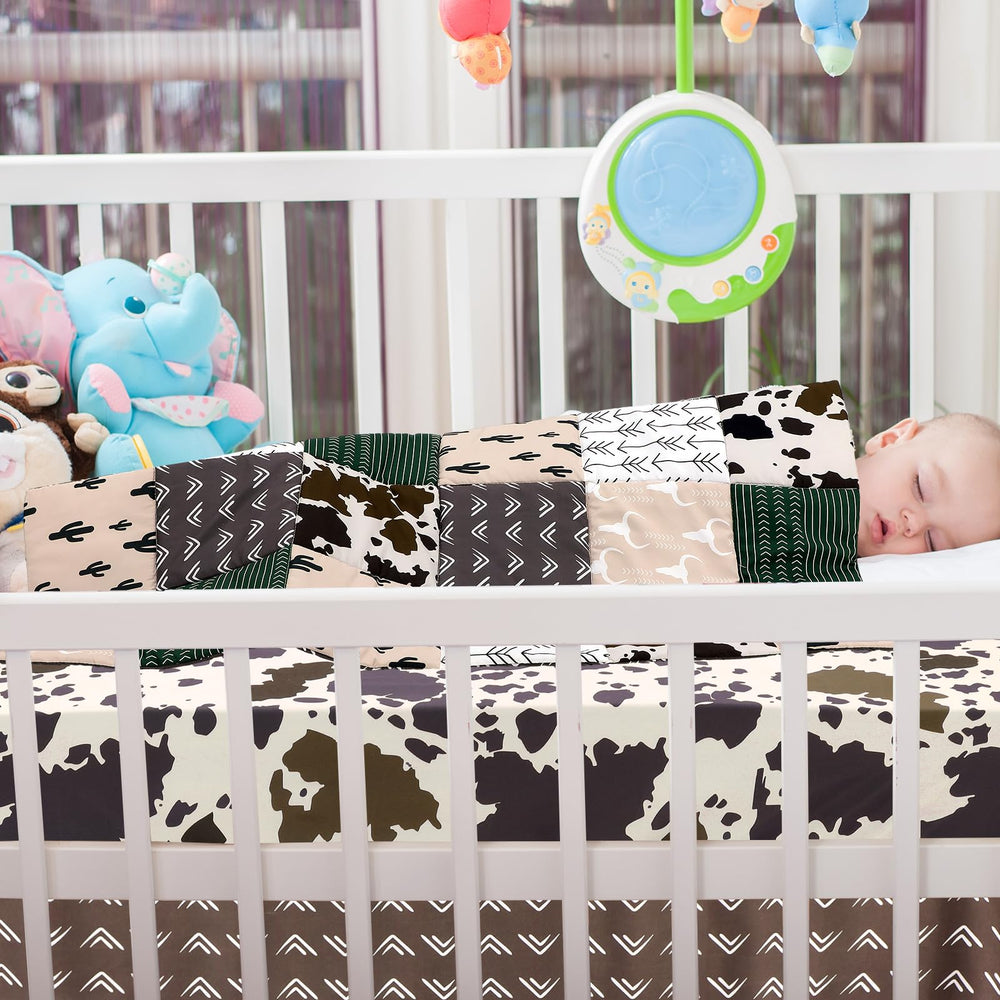 Hahafelt soft polyester crib bedding texture feels gentle against baby's skin