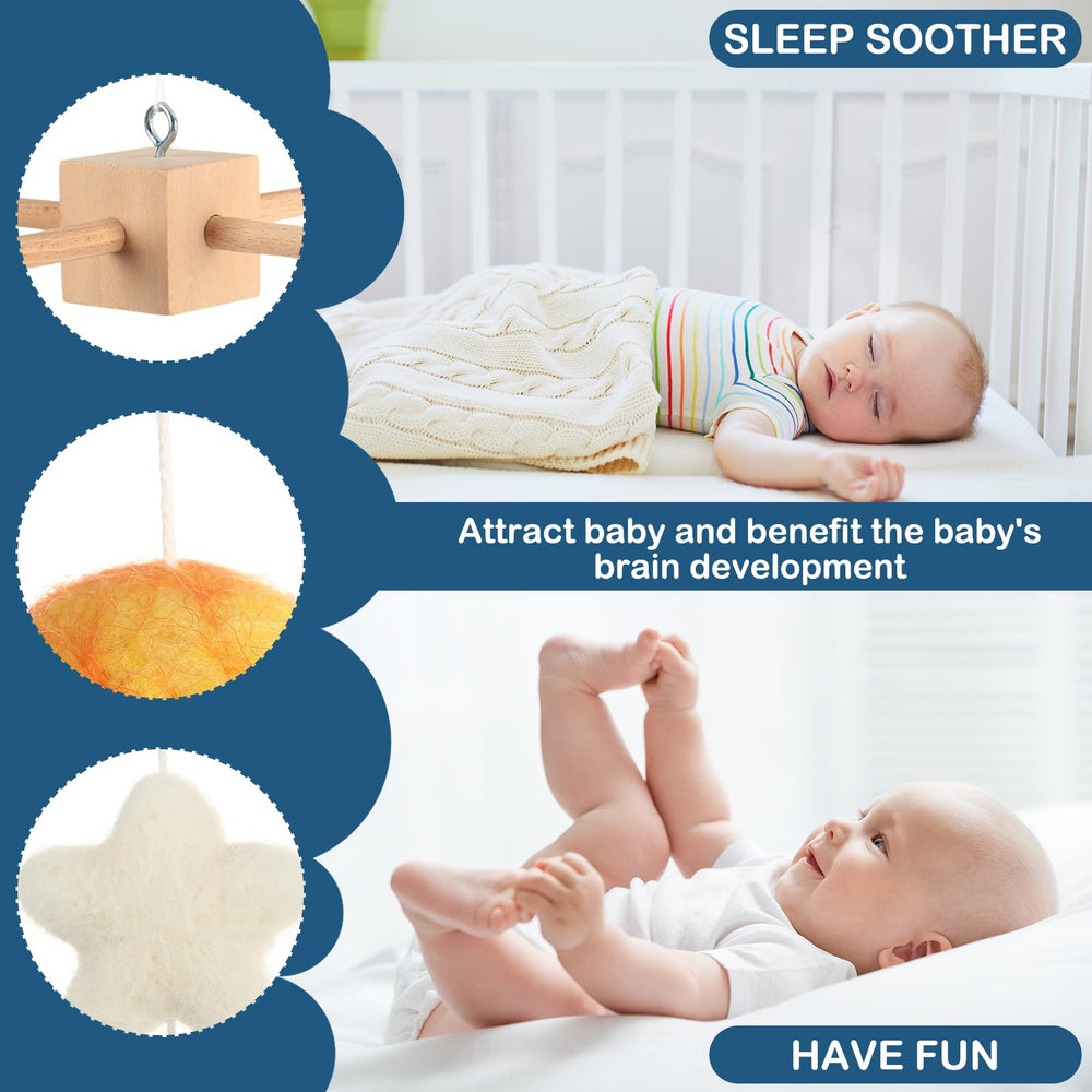Hahafelt Space Nursery Mobile cradle-hang visual elevating crib ambience and focus.