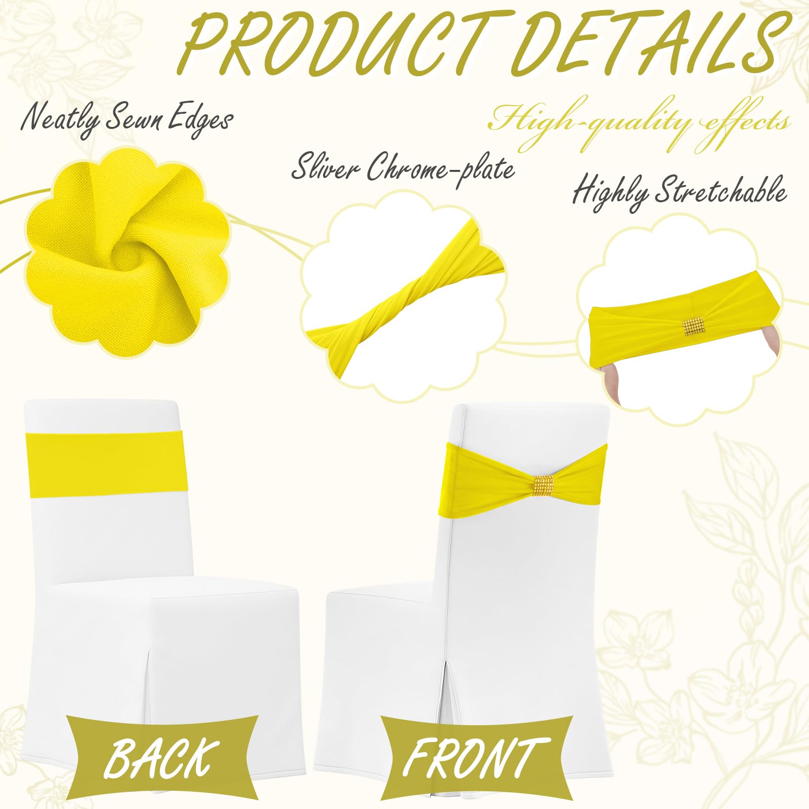 Hahafelt Stretchable 6x14 inch chair sash fits most chairs with ease