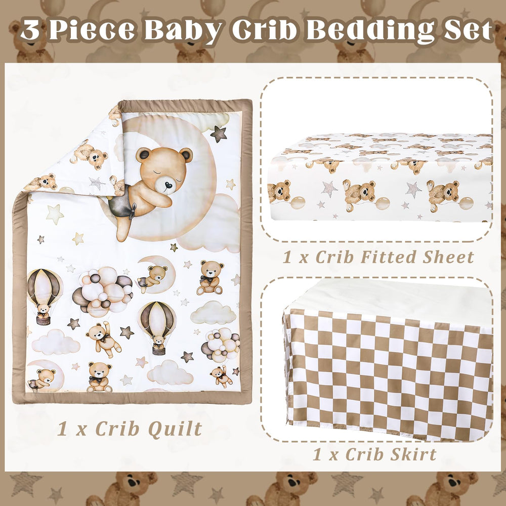 Hahafelt Teddy Bear fitted sheet close-up with snug elastic fit