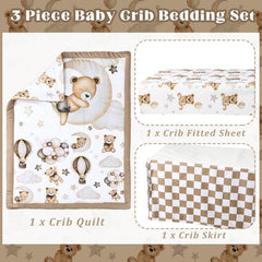 Hahafelt Teddy Bear fitted sheet close-up with snug elastic fit