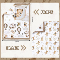 Hahafelt Teddy Bear full crib set displayed in neutral nursery