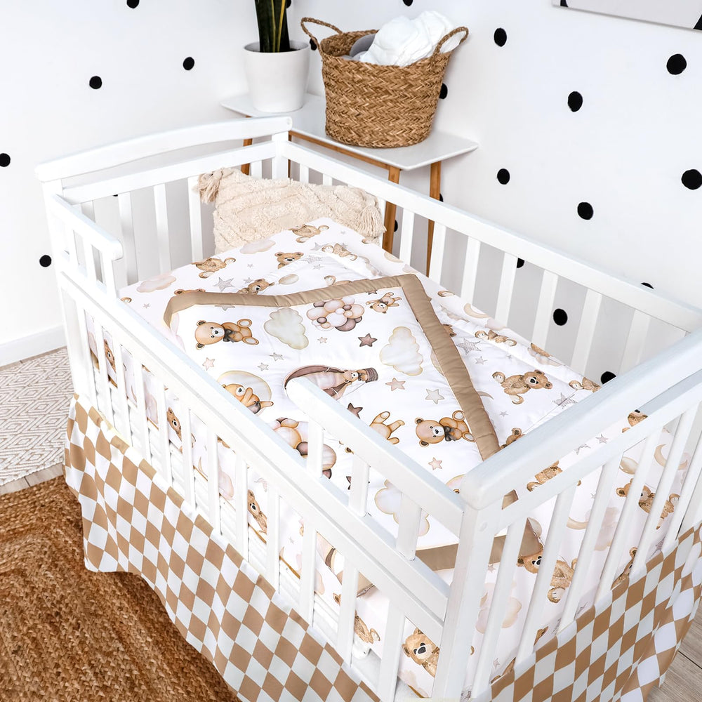 Hahafelt Teddy Bear nursery scene in brown tones for versatile decor