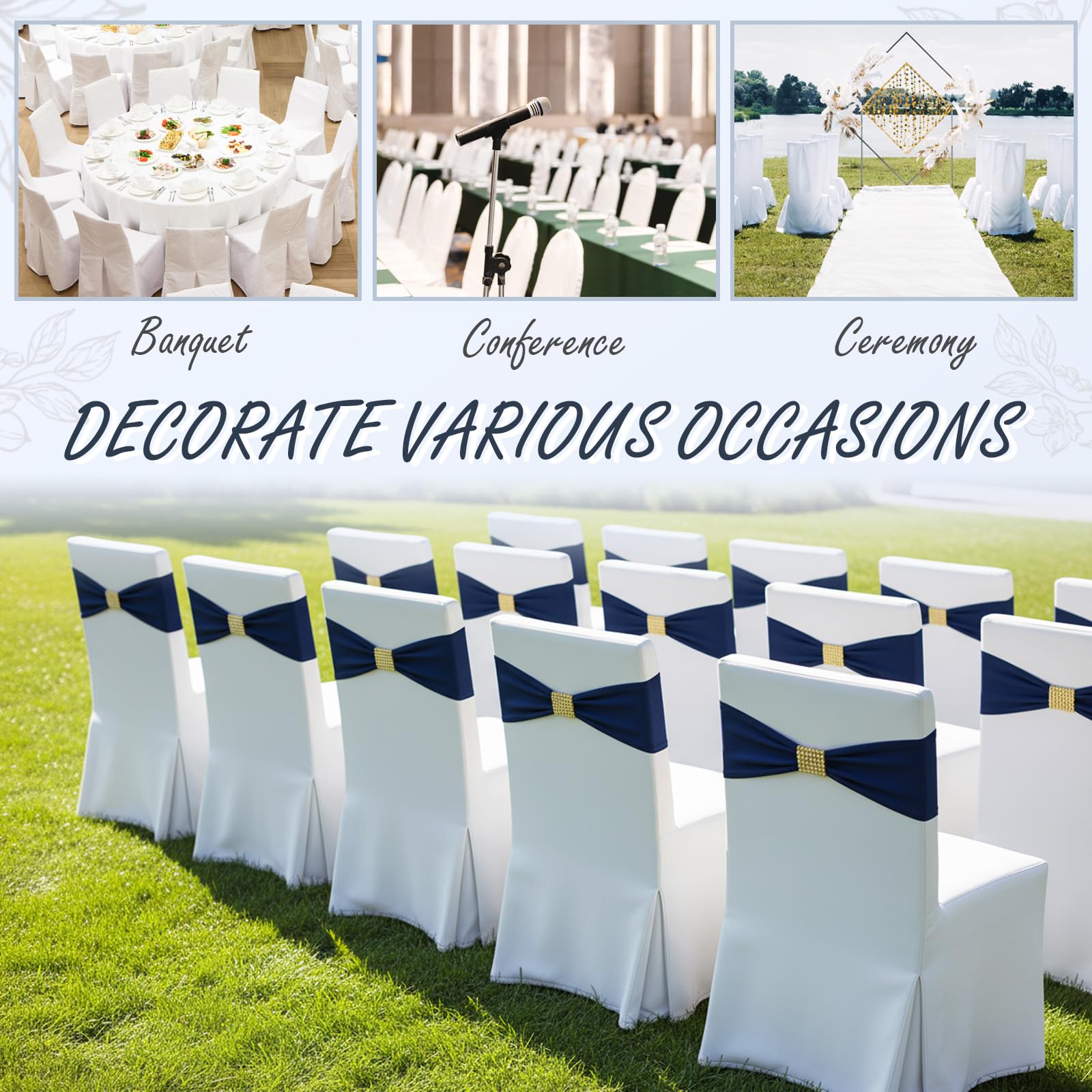 Hahafelt washable reusable chair sashes ready for multiple events