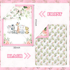 Hahafelt watercolor safari pattern image highlights playful woodland vibes.