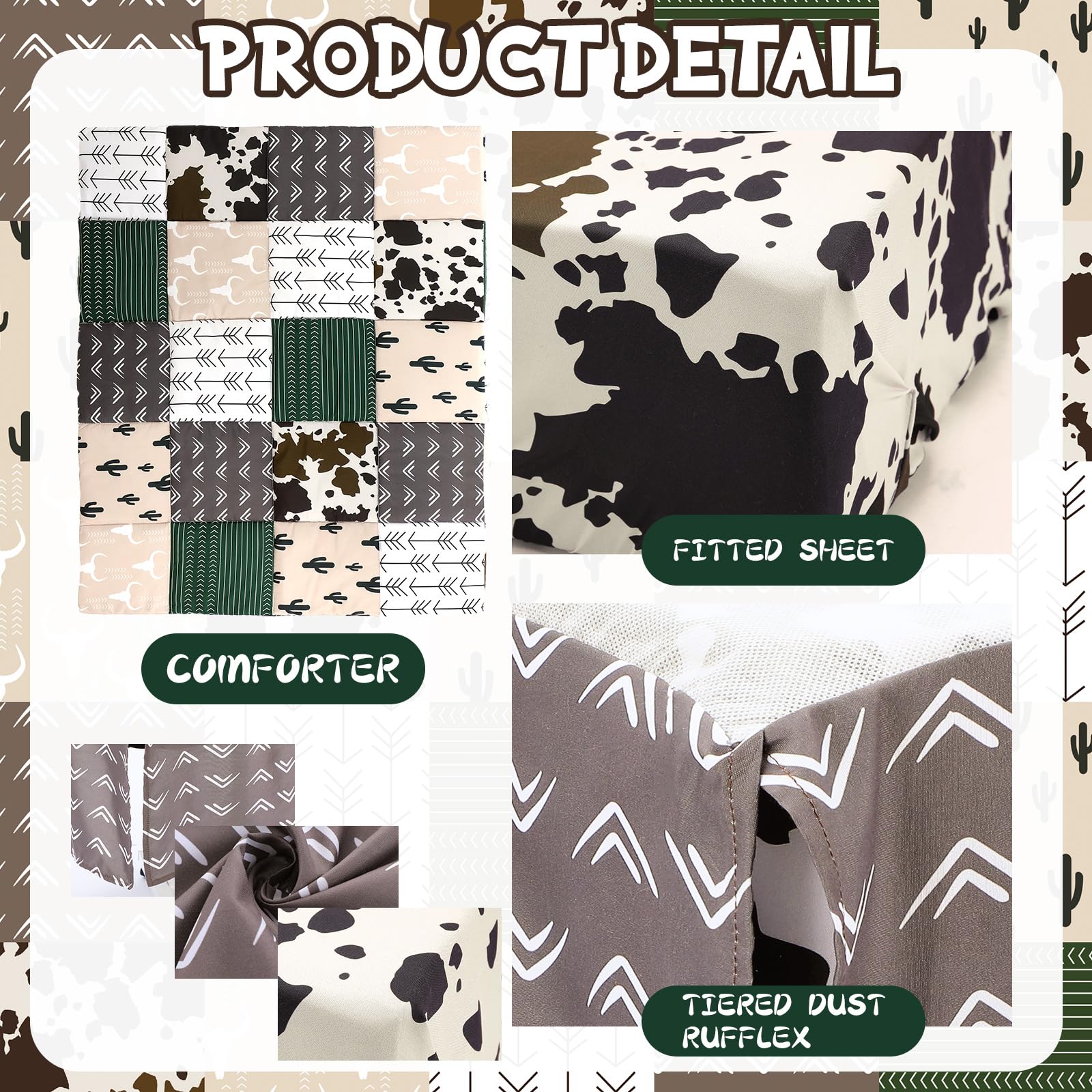 Hahafelt bed skirt over crib base provides neat, clean nursery look