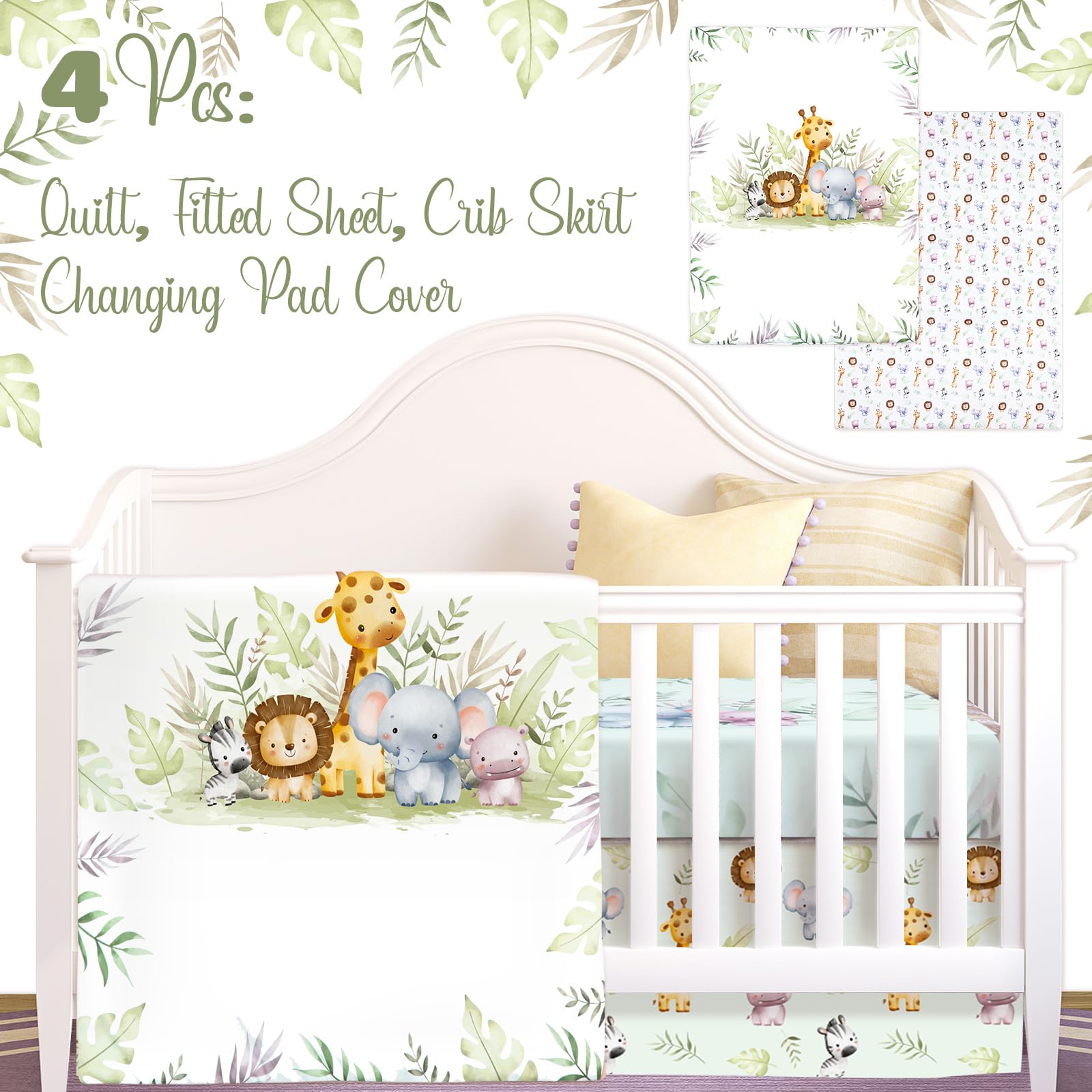 Hahafelt wildlife bedding set four-piece pack highlights complete contents