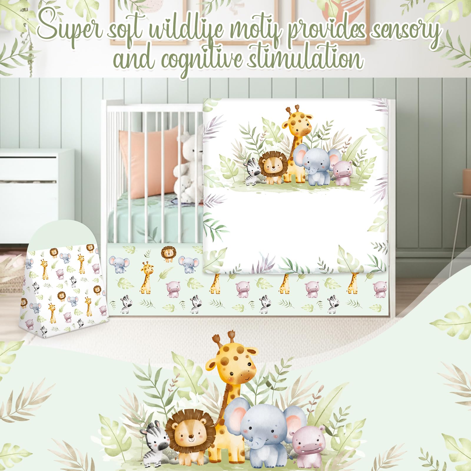 Hahafelt wildlife nursery decor image showcases safari animals for a lively baby space