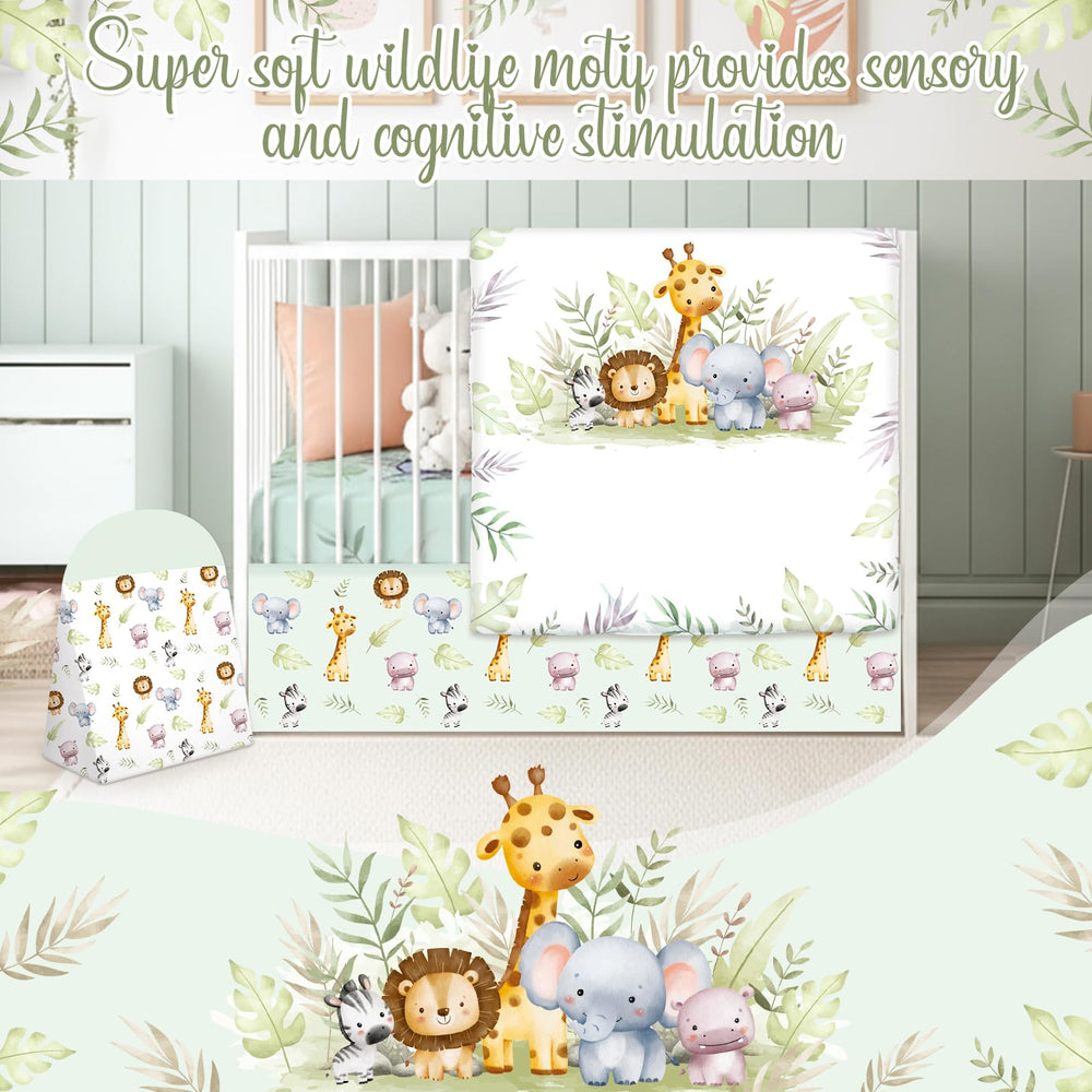 Hahafelt wildlife nursery decor image showcases safari animals for a lively baby space