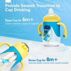 Hahaland sippy cup weighted straw enables sipping from any angle