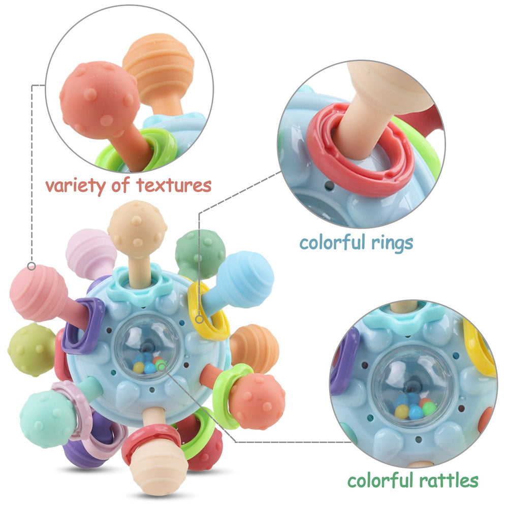 HAHAone montessori toy rattling beads inside provide gentle auditory feedback