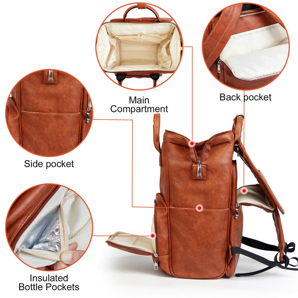 HAHASOLE insulated bottle pockets maintain bottle temperature on the go.