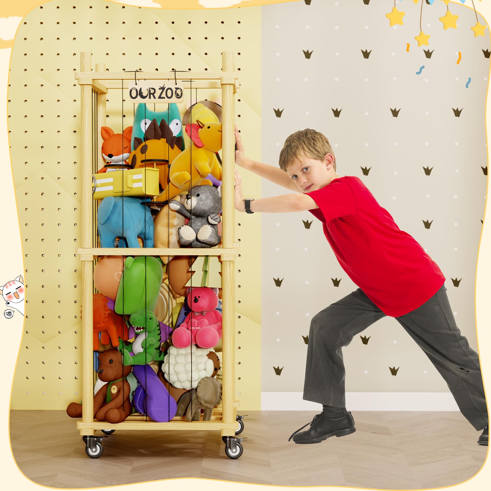 HAIDAIYA spacious stuffed-toy storage holds large plush responsibly while reducing clutter
