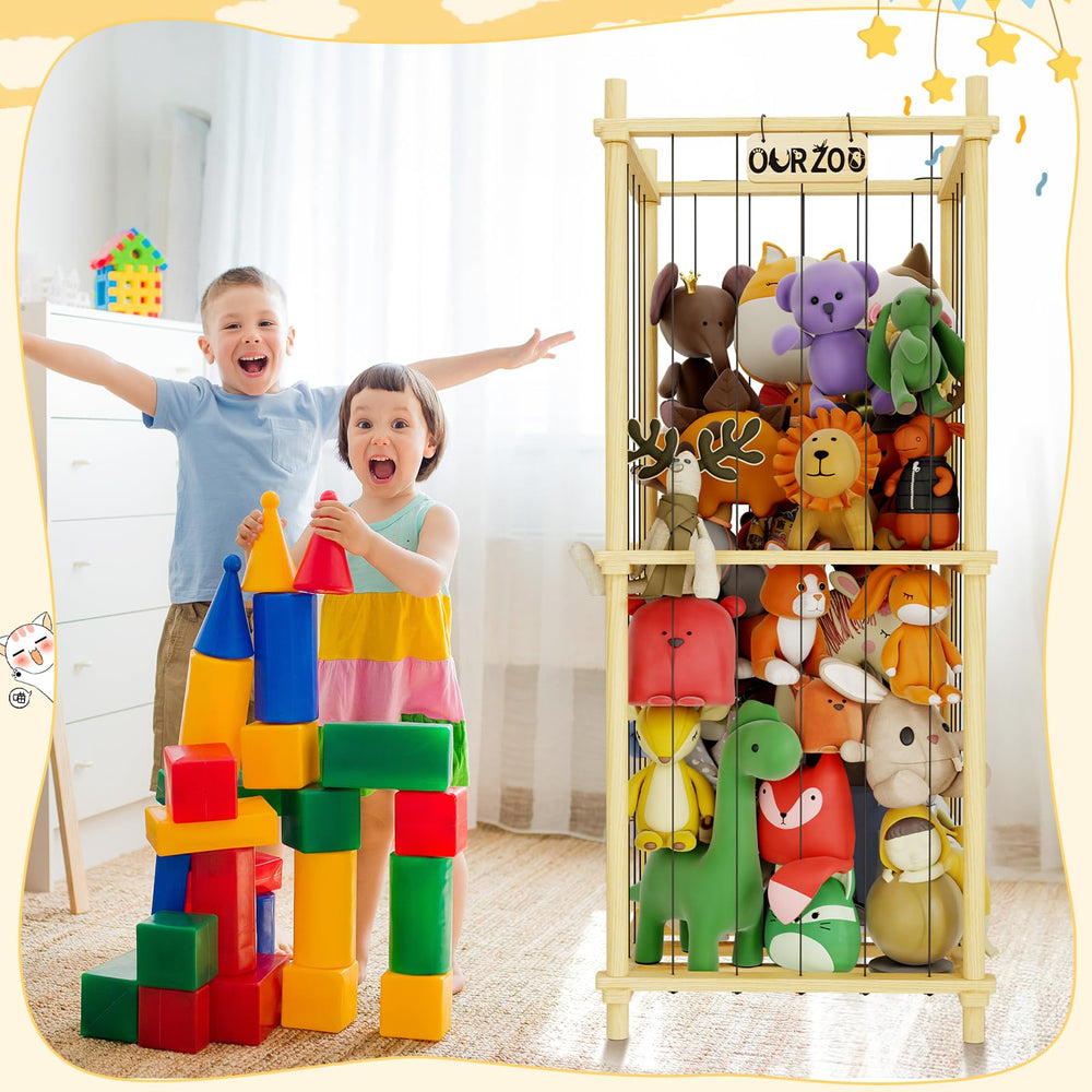 HAIDAIYA standing toy storage bin durable wood ideal for vertical space saving