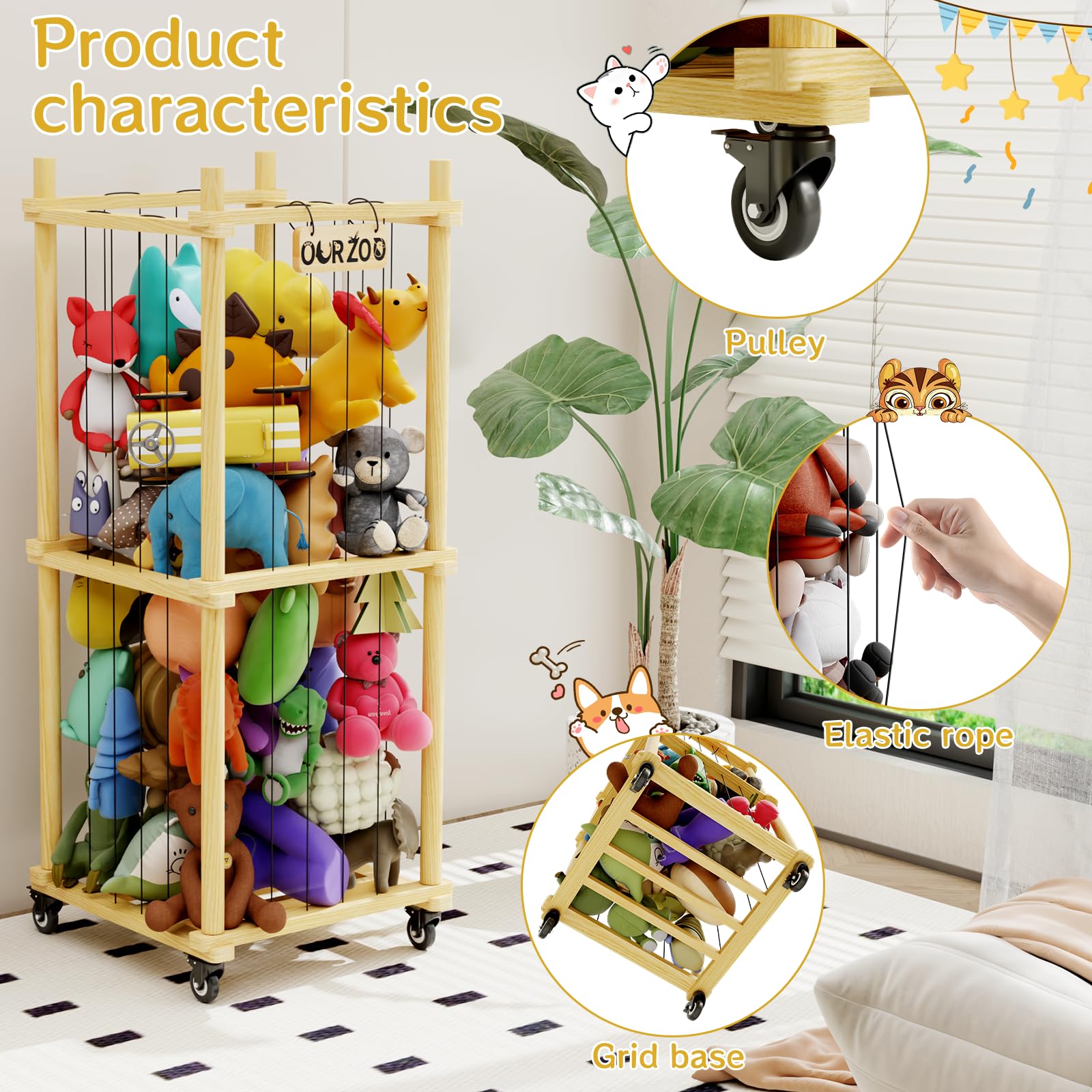 HAIDAIYA sturdy-wood edges safe design offers kid-friendly storage