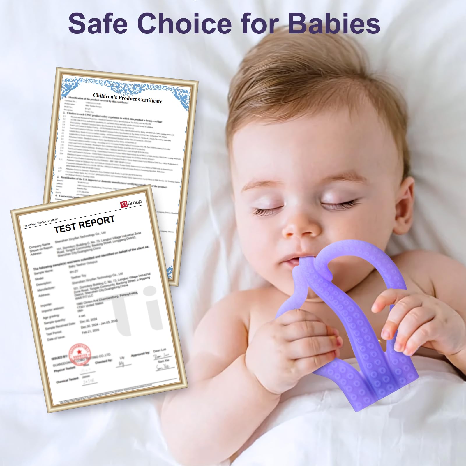 HAILI XMGQ Octopus Teether soft silicone material safe for chewing.