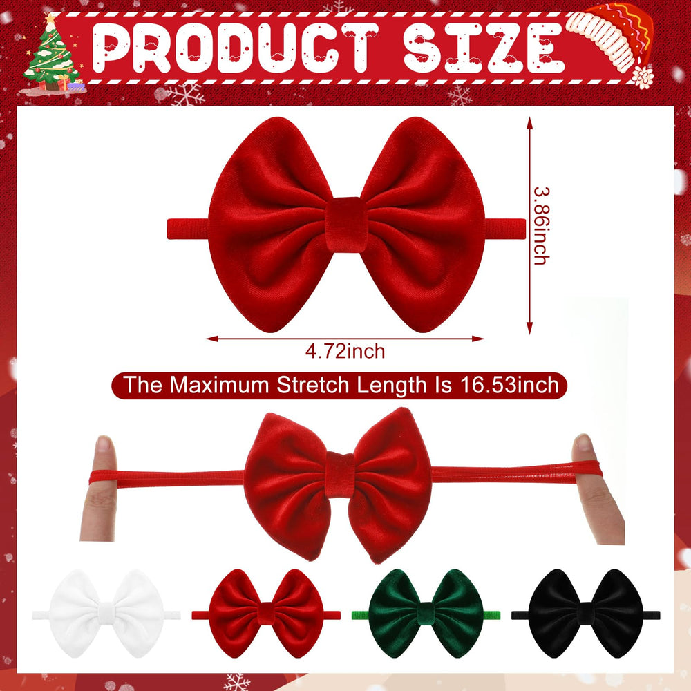 HairChrysm velvet baby bow green complements Christmas outfits
