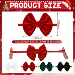 HairChrysm velvet baby bow green complements Christmas outfits