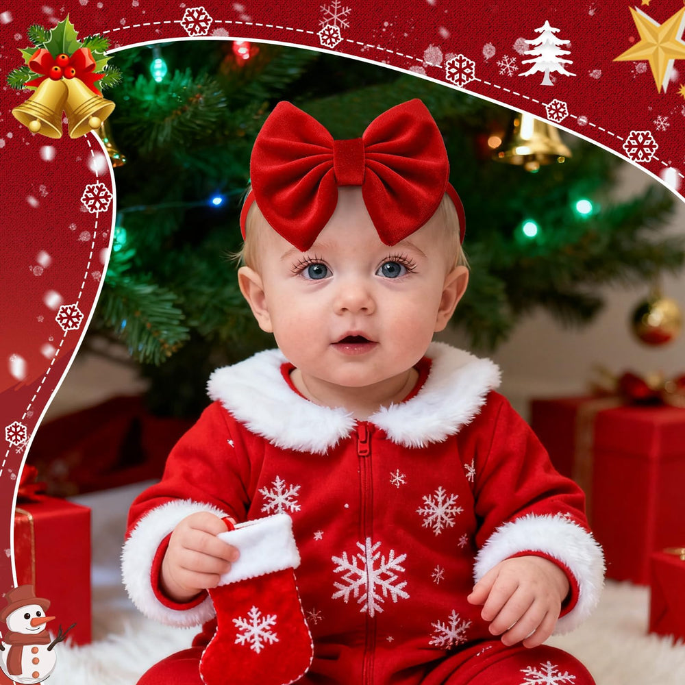 HairChrysm velvet baby bow white clean classic newborn look